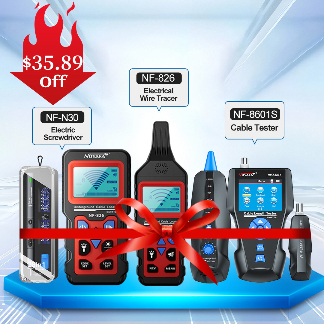 Noyafa NF-8601S TDR Cable Tester + NF-826 Table Tracer + NF-5130 Detector Blockage Tipe