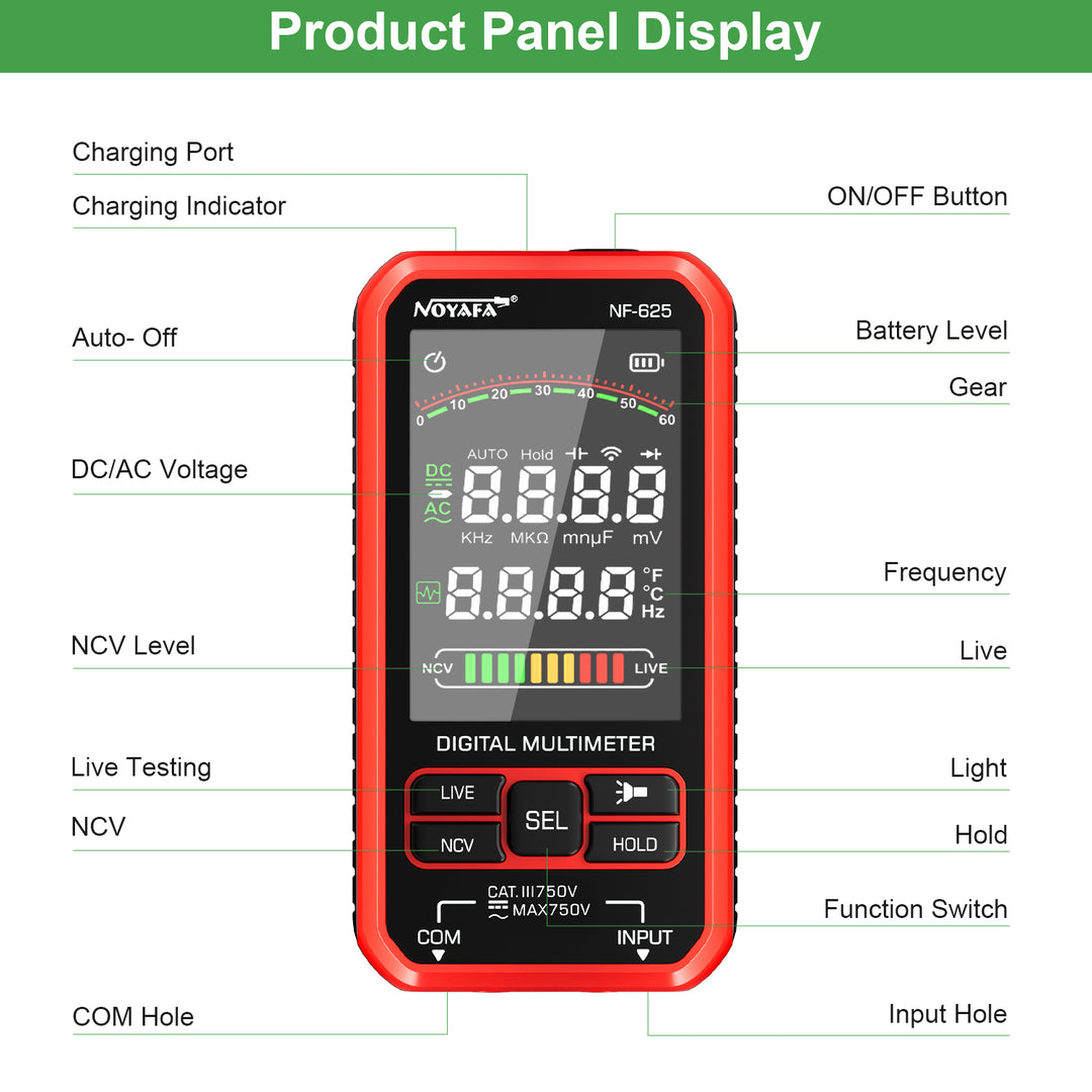 Noyafa NF-625 цифровая мультиметра-стабильность, точность, долговечность