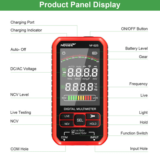 Noyafa NF-625 цифровая мультиметра-стабильность, точность, долговечность