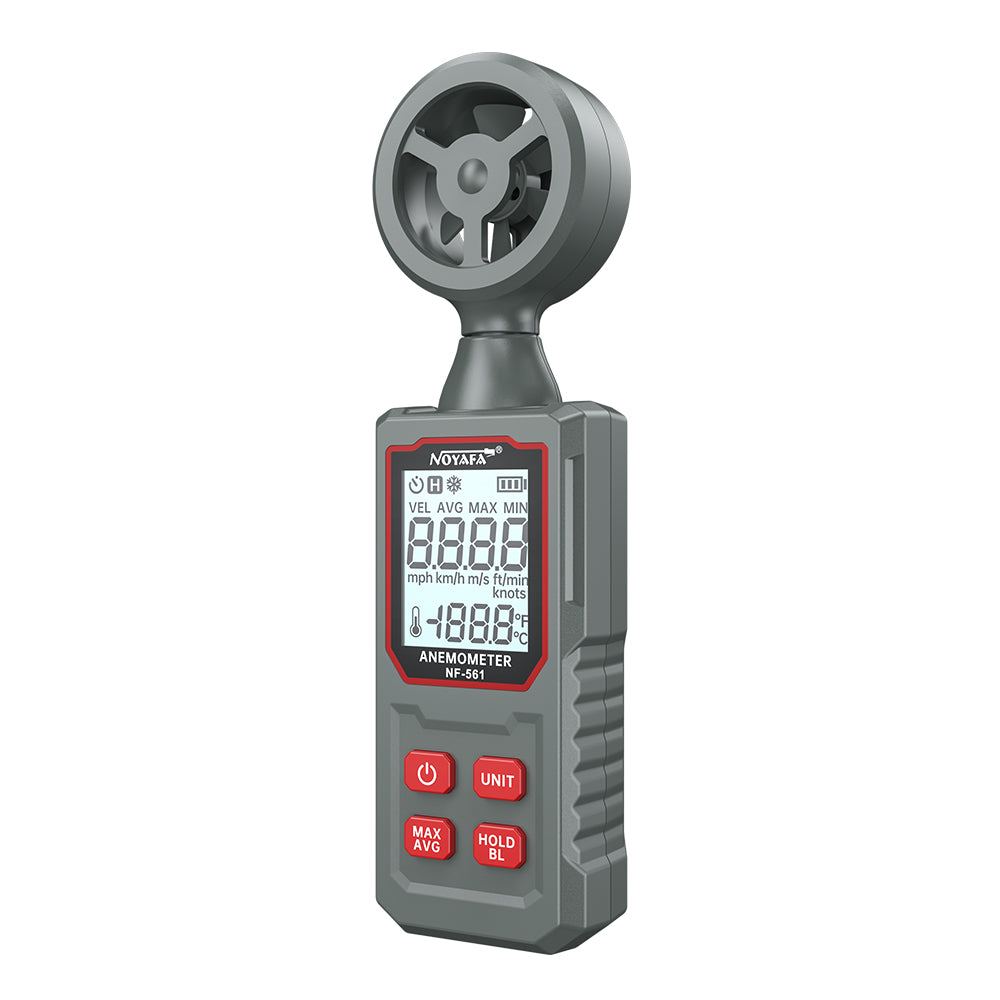 NOYAFA NF-561 Mini Digital Anemometer With Real-Time Wind Speed/Temperature, Wide Speed Range, Unit Switching, Back Light