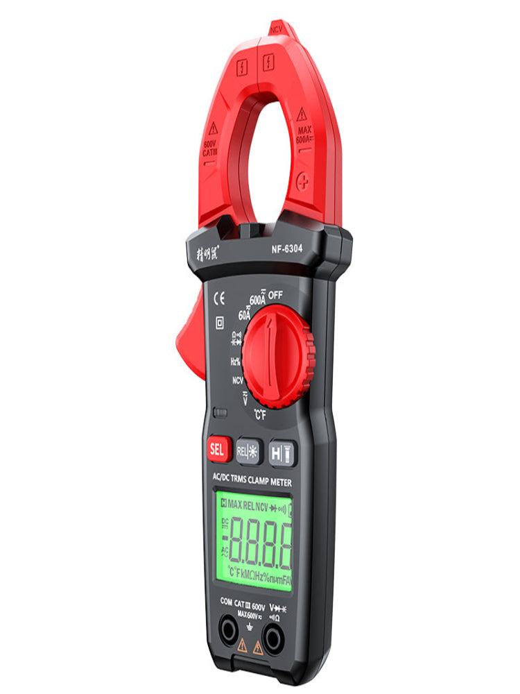 NOYAFA NF-6304  AC/DC Clamp Multimeter – Resistance, Frequency, Duty radio, Capacitance, Diode, NCV and Portable AC/DC Voltage & Current Tester with Auto-Ranging and Data Hold Functions