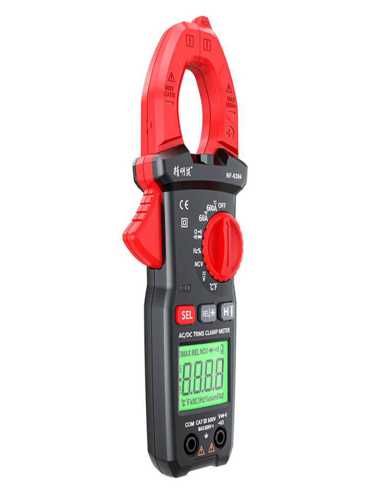 NOYAFA NF-6304  AC/DC Clamp Multimeter – Resistance, Frequency, Duty radio, Capacitance, Diode, NCV and Portable AC/DC Voltage & Current Tester with Auto-Ranging and Data Hold Functions