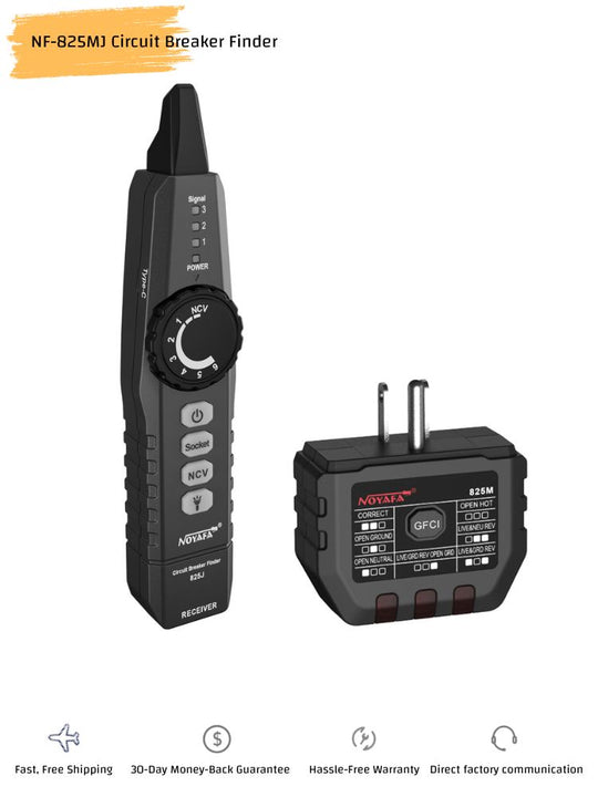 Noyafa NF-825TMR Advanced Cuxt Tracer Tracer & Breaker Finder с тестером GFCI Outlet