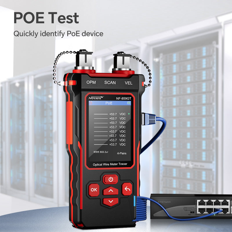 NF-859GT Red multifuncional y probador de cable óptico: medición de precisión, medidor de potencia óptica avanzada, iluminación LED