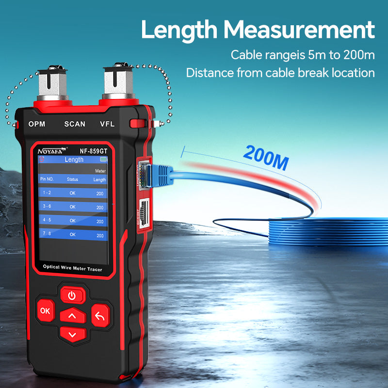 [New Arrival] NOYAFA NF-859GT Ethernet & Fiber Multi Cable Tester with a Unique Receiver Integrating a Variety of Functions of Alignment Test, VFL, PoE