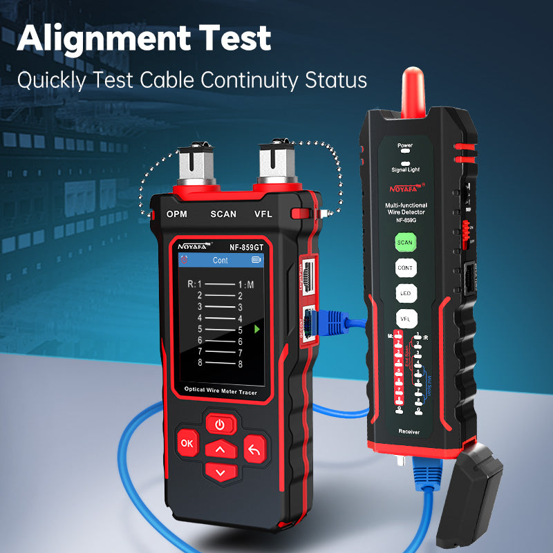 [New Arrival] NOYAFA NF-859GT Ethernet & Fiber Multi Cable Tester with a Unique Receiver Integrating a Variety of Functions of Alignment Test, VFL, PoE