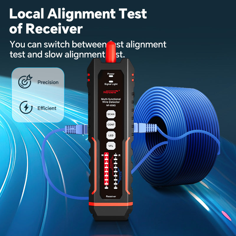 [New Arrival] NOYAFA NF-859GT Ethernet & Fiber Multi Cable Tester with a Unique Receiver Integrating a Variety of Functions of Alignment Test, VFL, PoE