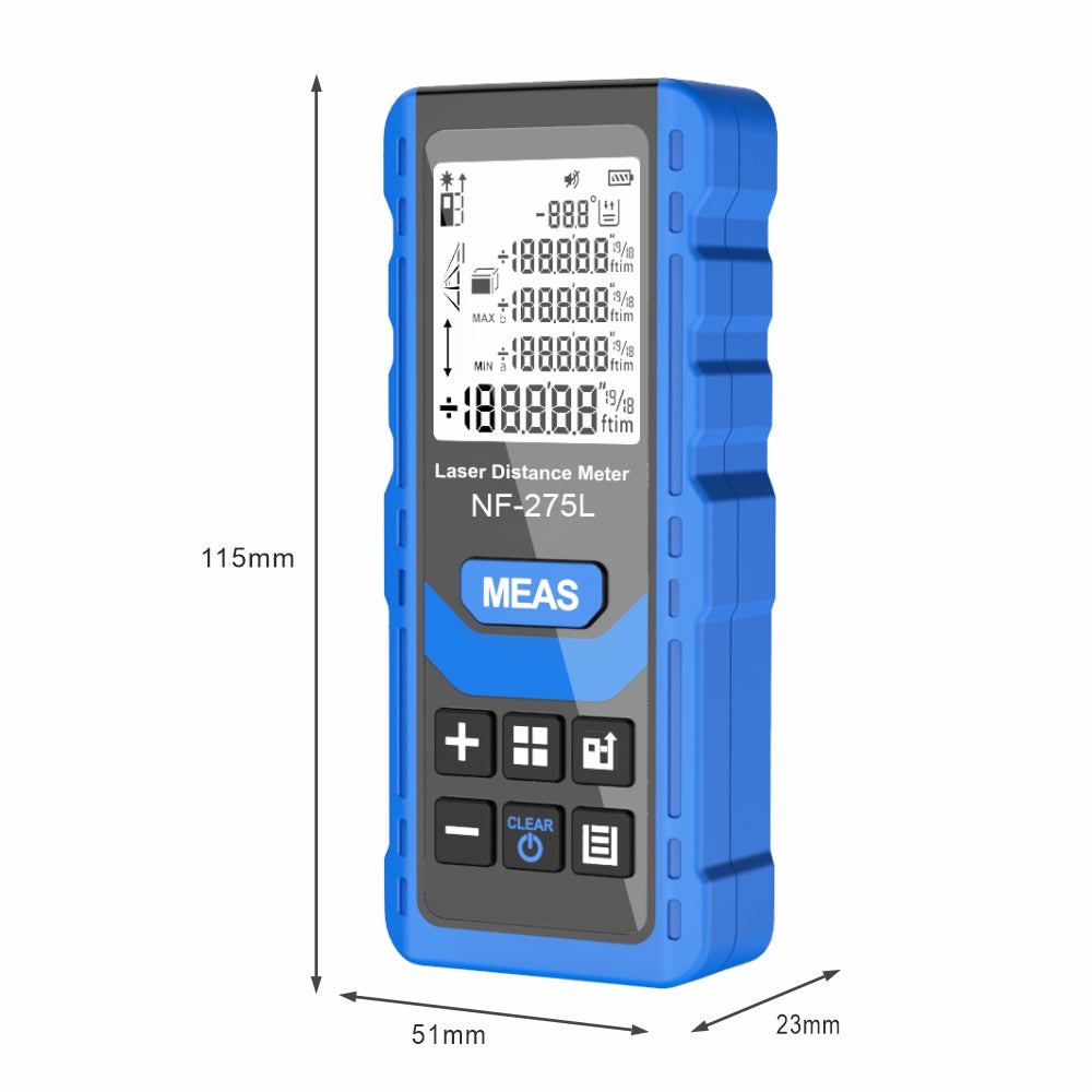 Misuratore della distanza laser NOYAFA NF-275L Generazione aggiornata-Accuratezza del millimetro, misurazione rapida di 0,5 secondi, lente a forma libera