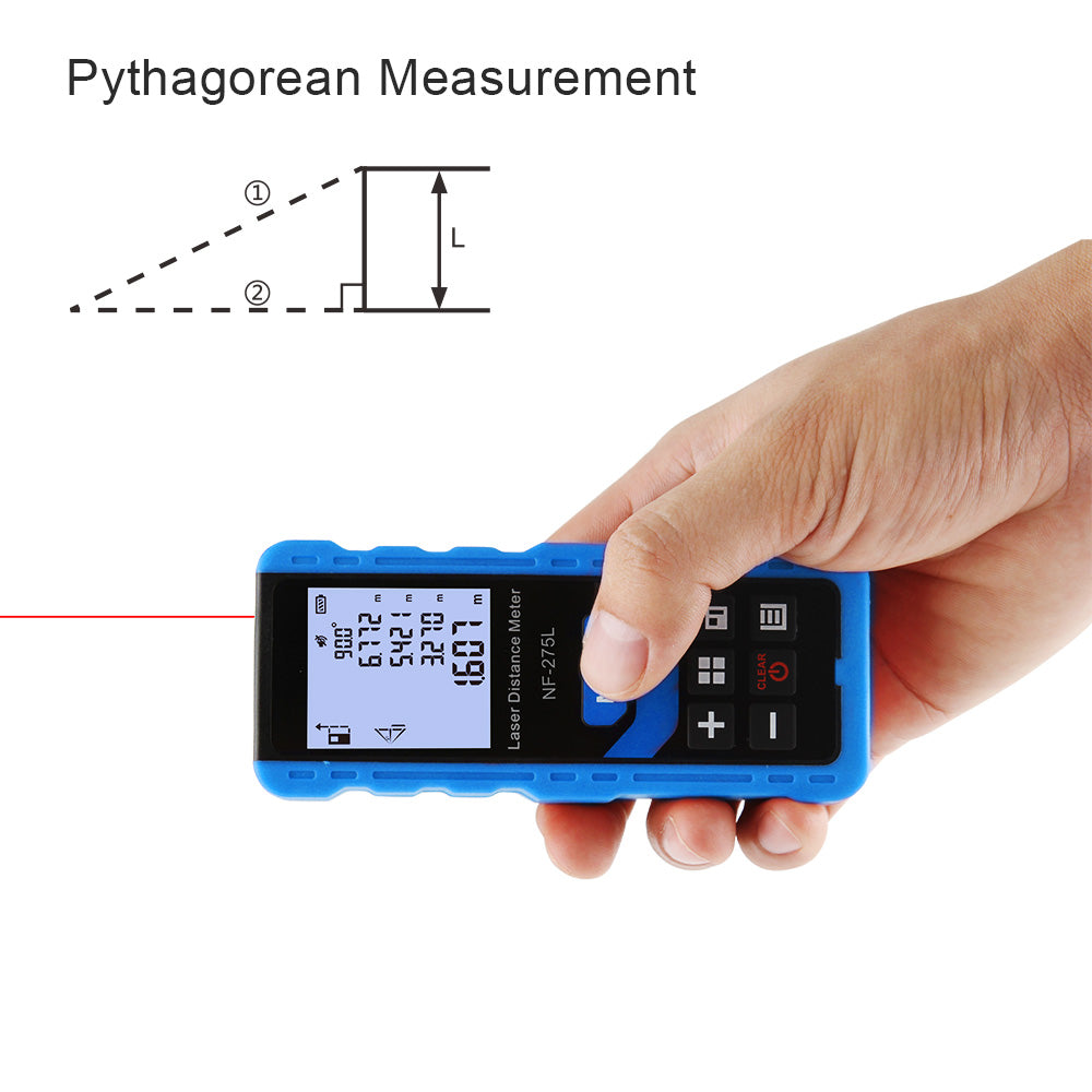 Misuratore della distanza laser NOYAFA NF-275L Generazione aggiornata-Accuratezza del millimetro, misurazione rapida di 0,5 secondi, lente a forma libera