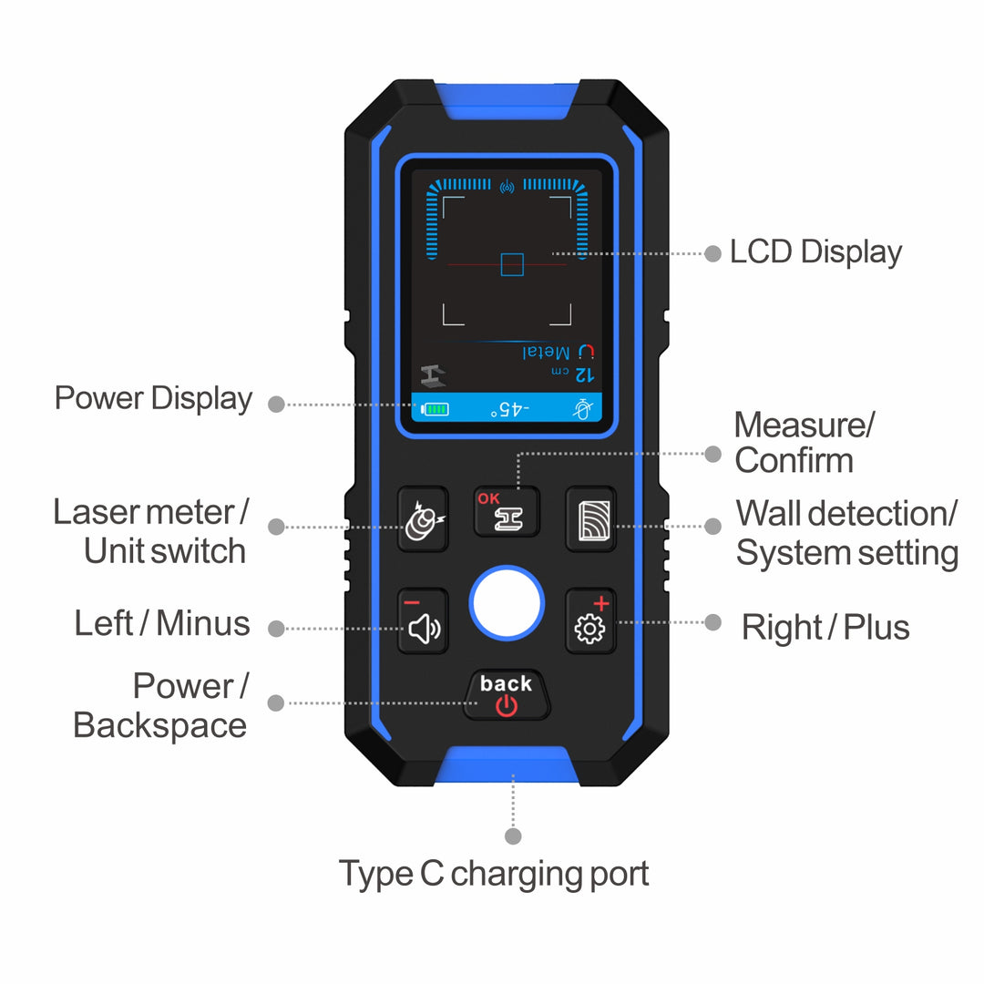 Noyafa NF-518 Detector digital multifuncional Detección de metal oculto/ cables eléctricos