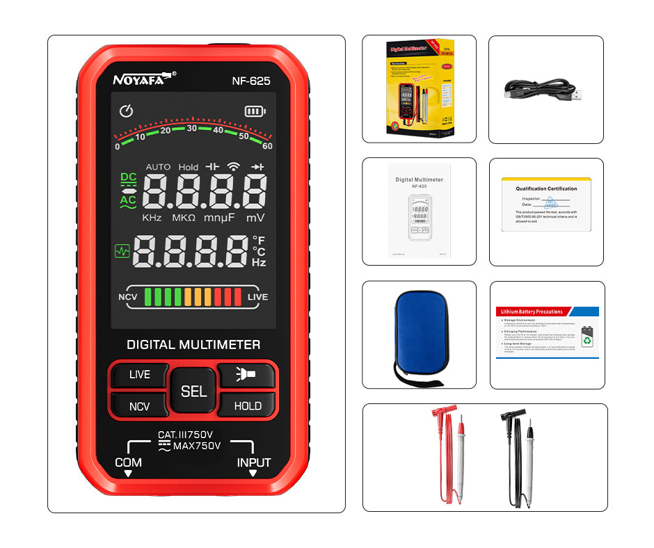 Noyafa NF-625 Digitales Multimeterstabilität, Präzision, Haltbarkeit