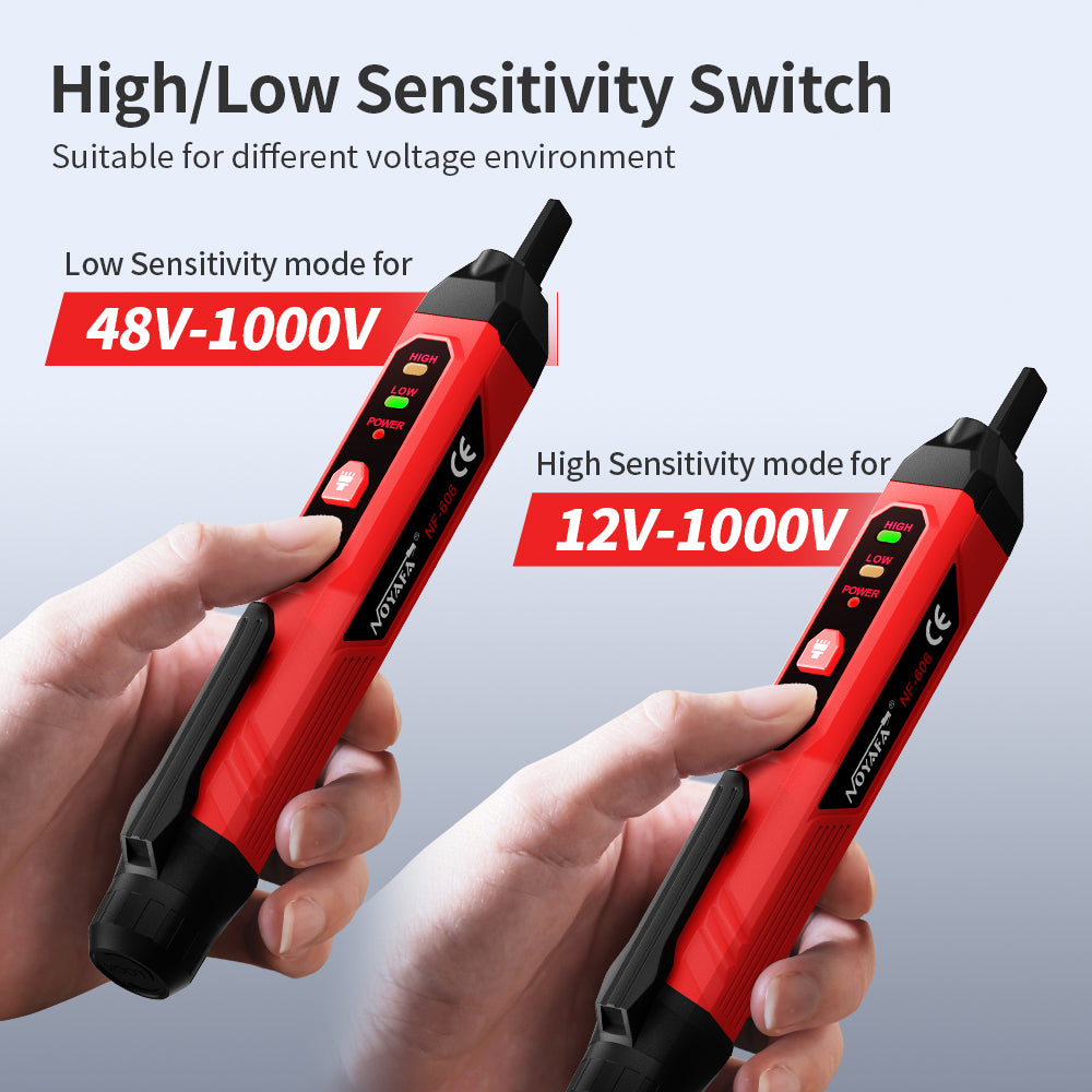 [New Arrival]NOYAFA NF-606 Non-Contact Voltage Detector：Easy Operation, Sensitivity Switching, Dark Mode, Energy Saving, and Low Voltage reminder