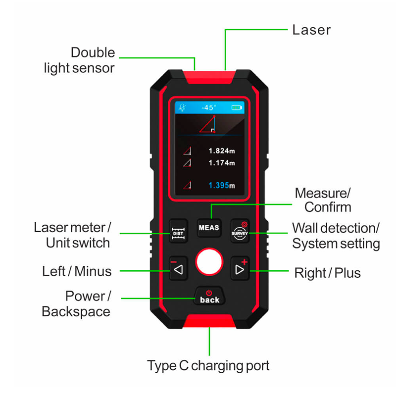 NOYAFA NF-518S Multifunctional digital detector Stud Finder. Metal Detection/ Wooden Detection/ AC Power Detection