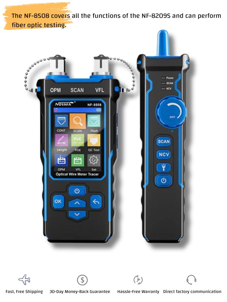 NOYAFA NF-8209S Network Cable Tester and Tracer with Anti-jamming Porbe, Crimp, PoE Port