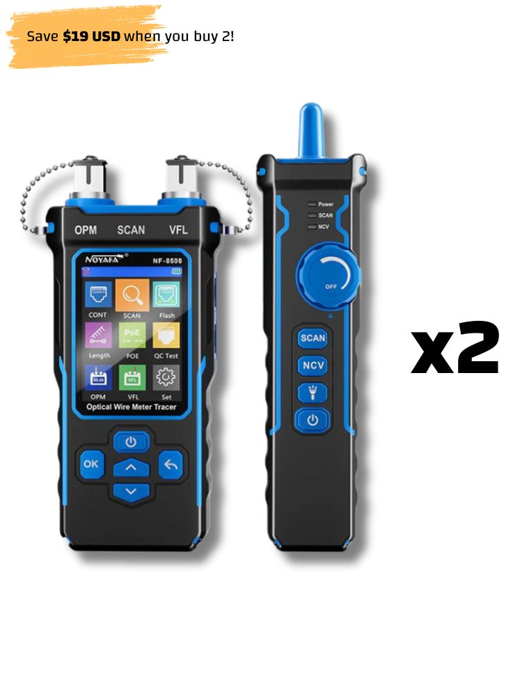 NOYAFA NF-8508 9-in-1 Multifunction Network Cable Tester with Wire Mapping, Tracing, OPM, VFL for Both Fiber Optic and Ethernet Network Maintenance and Troubleshooting