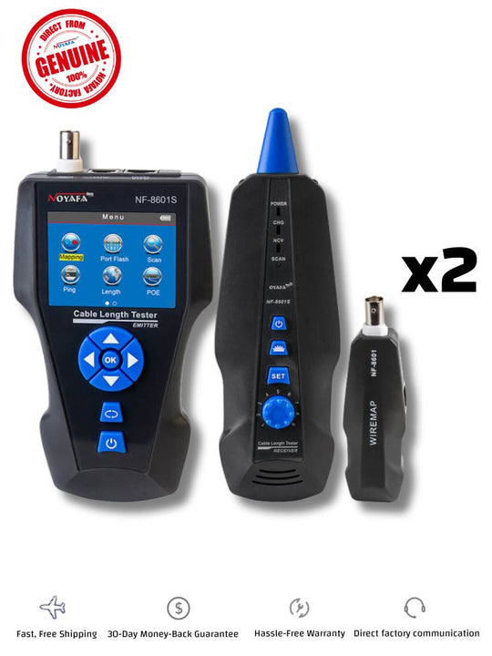 Tester del tracer del cavo TDR NOYAFA NF-8601S con POE / PIN per RJ45, RJ11, BNC, cavi metallici