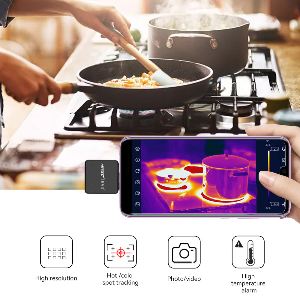 NOYAFA Cámara infrarroja térmica para teléfonos inteligentes con cámara  térmica Android USB-C, resolución IR 160 x 120, multiuso con tecnología de